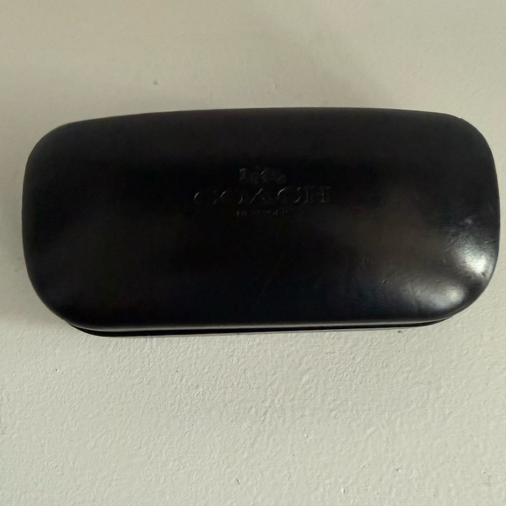 Coach Dark Leather Eyeglass Case - Picture 1 of 3